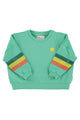 sweatshirt | green w/ multicolor stripes