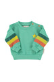 baby sweatshirt | green w/ multicolor stripes