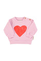 baby sweatshirt | lilac w/ red heart print