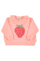 sweatshirt w/ collar | light pink w/ strawberry print