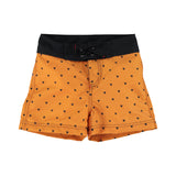 Boy Swim Shorts in Heart Print – Camel