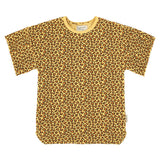 t-shirt dress | mustard  animal print