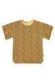 t-shirt dress | mustard  animal print