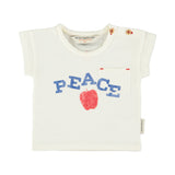 baby t-shirt |ecru w/ "peace" print