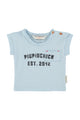 baby t-shirt | light blue w/ "piupiuchick" print