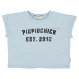 t-shirt | light blue w/ "piupiuchick" print