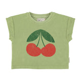 t'shirt | light olive w/ cherry print