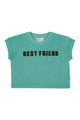 t-shirt | turquoise w/ "best friend" print
