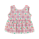 baby top | ecru w/ cherries allover