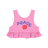 top | pink w/ "peace" print