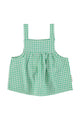 top w/ straps | green & ecru checkered