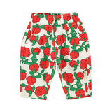 Baby trousers | ecru w/ red roses print