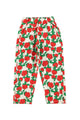 Trousers | ecru w/ red roses print