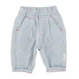 baby unisex trousers  | ecru w/ indigo stripes