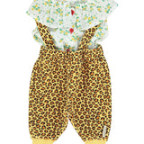 Baby sleeveless blouse w/ collar | ecru w/ yellow flowers allover