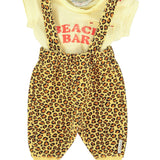 baby t-shirt | light yellow w/ "beach bar" print