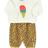 baby sweatshirt | ecru w/ ice cream print