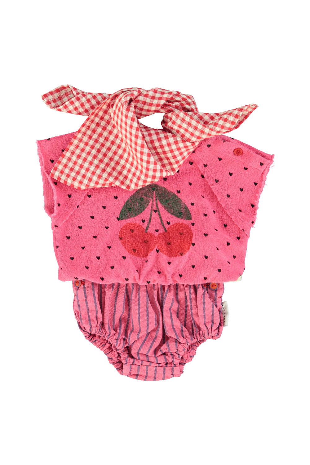 baby shorties | pink w/ indigo stripes