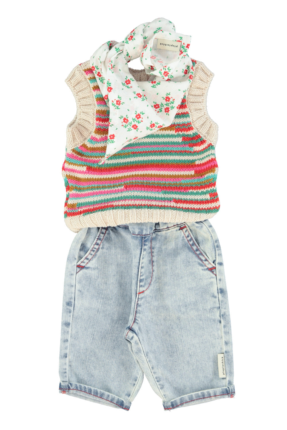 Girl baby multicolor knitted top