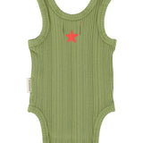 sleeveless bodysuit | olive  w/ ice cream print