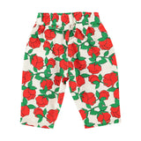Baby trousers | ecru w/ red roses print