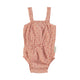 Baby playsuit w/ thin straps |  light pink w/ red sunshade allover