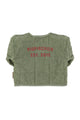 baby paded jacket | washed green w/ "piupiuchick" print