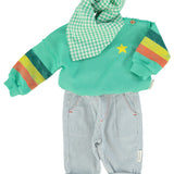 baby unisex trousers  | ecru w/ indigo stripes