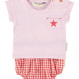 baby t'shirt | lilac w/ "A" print
