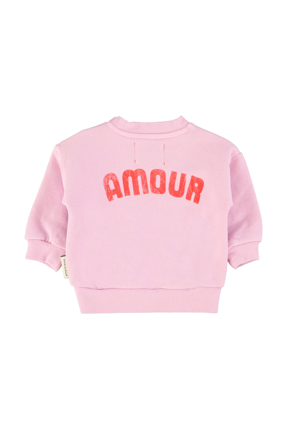 Girl baby lilac sweatshirt with red heart print