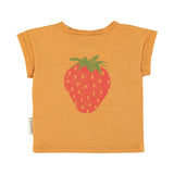 baby t-shirt | camel w/ strawberry print