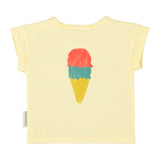 baby t-shirt | light yellow w/ "beach bar" print