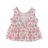 baby top | ecru w/ cherries allover