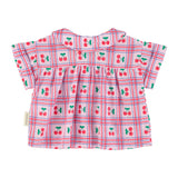 Baby peter pan collar shirt | lilac w/ cherries allover