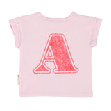 baby t'shirt | lilac w/ "A" print