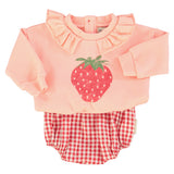 baby bloomers | red & ecru checkered