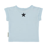 baby t-shirt | light blue w/ "piupiuchick" print