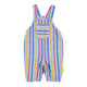 Baby dungarees | Blue w/ multicolor stripes