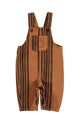 Baby dungarees | Brown w/ black stripes
