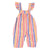 Baby dungarees w/ ruffles | Pink w/ multicolor stripes