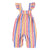 Baby dungarees w/ ruffles | Pink w/ multicolor stripes
