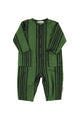 Baby jumpsuit | Green w/ black stripes
