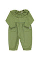 Baby jumpsuit w/ collar | Green checkered