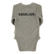 Baby long sleeve body | Grey w/ "cavalier" print