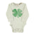 Baby long sleeve body | Light grey w/ green clover print