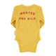 Baby long sleeve body | Yellow mustard w/ "wanted & wild" print