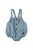 Baby romper | Washed blue denim w/ black hearts