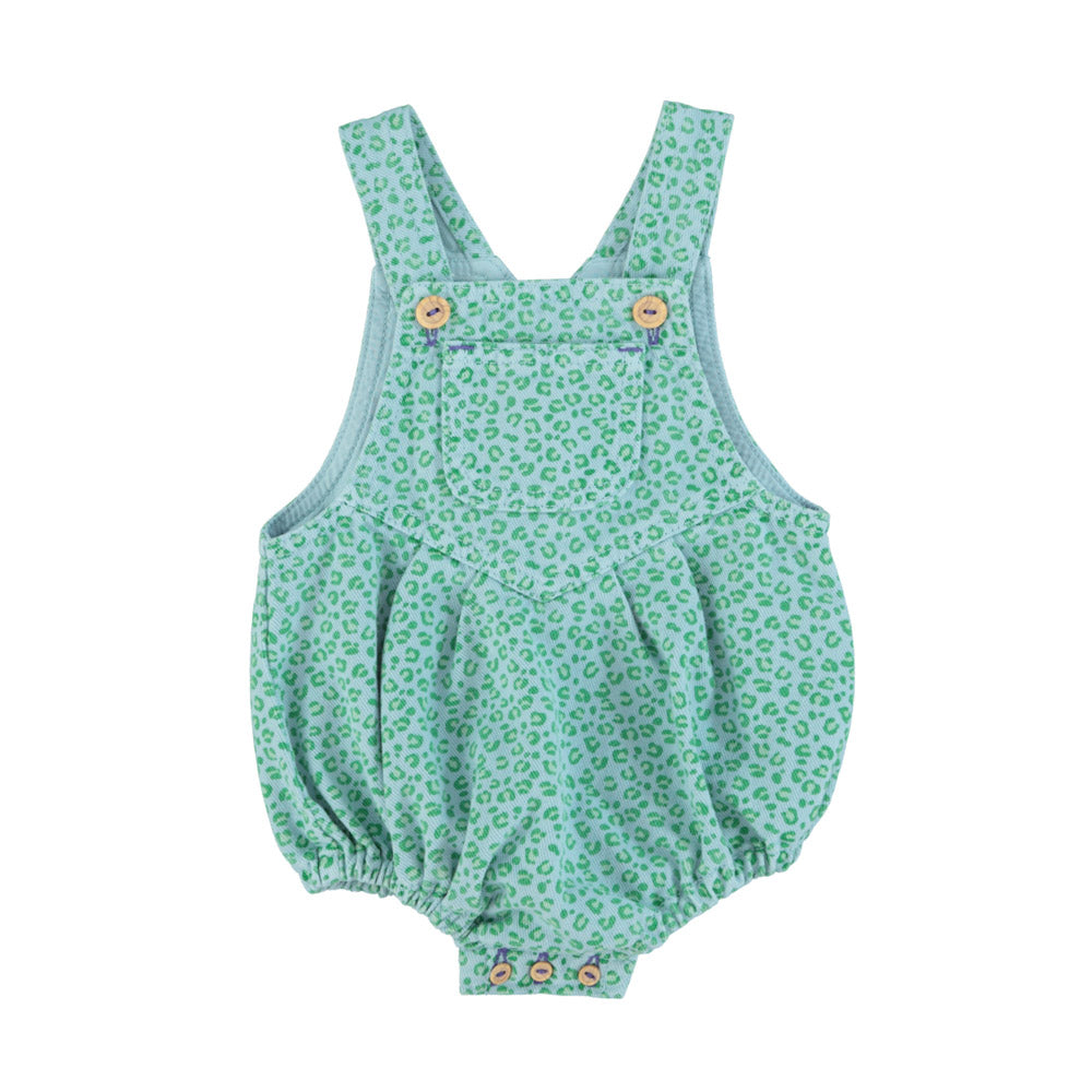 baby romper | blue w/ green animal print – piupiuchick