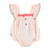 Baby romper w/ ruffles on shoulders | Pink w/ embroidered flower
