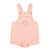 baby short dungarees | light pink w/ animal print